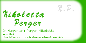 nikoletta perger business card